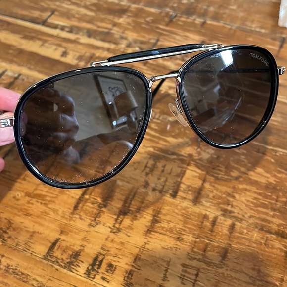 Tom Ford Double Bridge Metal Aviator Sunglasses - Picture 1 of 4
